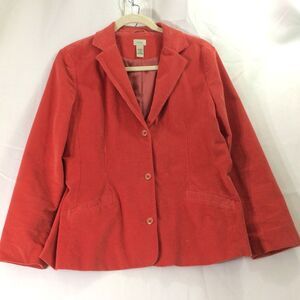 L.L. Bean Coral Corduroy Blazer Jacket Women’s 20R Y2K 90s Vintage Lined